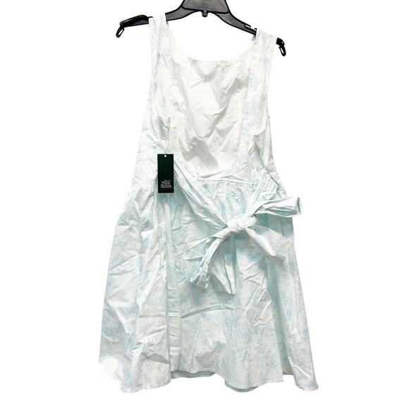 Wild Fable Women's Bow Back Mini A Line Dress Sky Blue Floral Size XXL - Picture 3 of 6